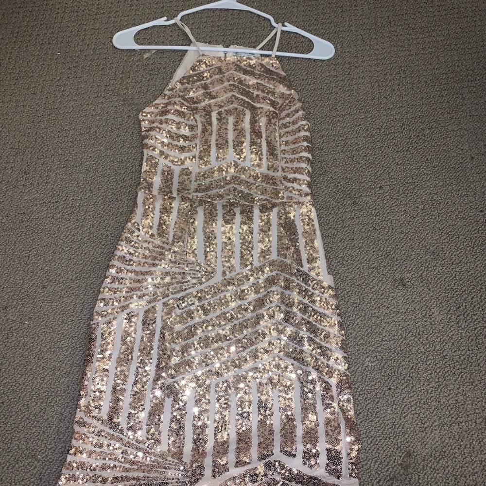 Sequin Rose Gold Bodycon Dress